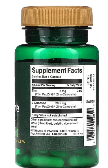 Swanson, Zinc Carnosine, 60 Capsules
