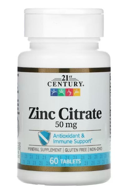 21st Century, Zinc Citrate, 50 mg, 60 Tablets
