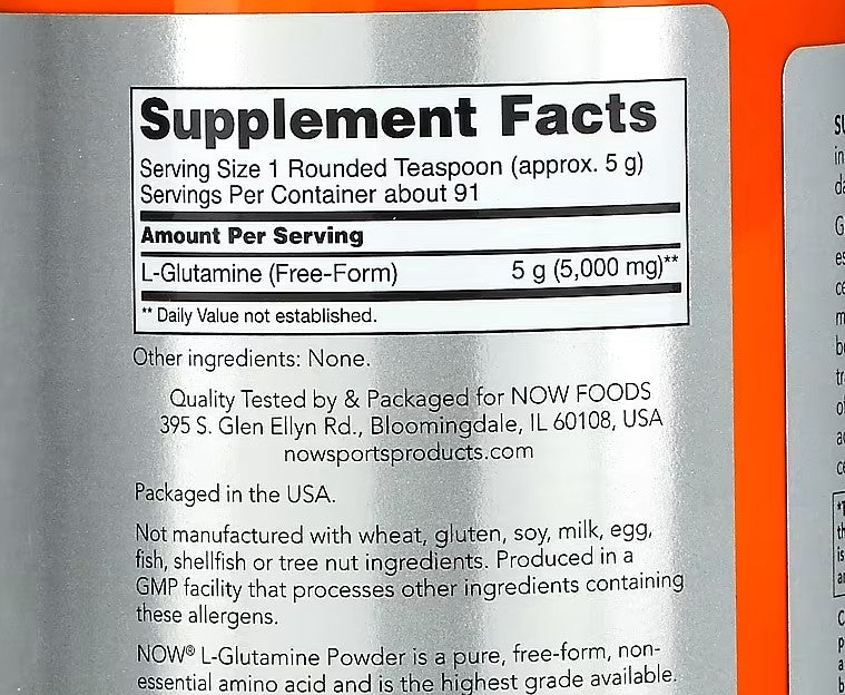NOW Foods, Sports, L-Glutamine Powder, 1 lbs (454 g)