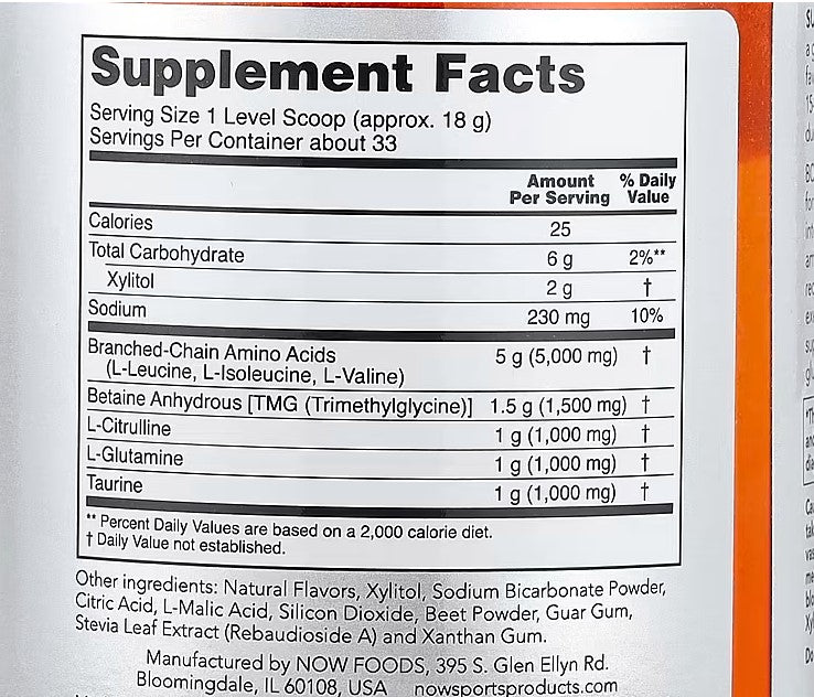 NOW Foods, Sports, BCAA Big 6, Watermelon, 21.16 oz (600 g)