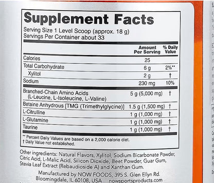 NOW Foods, Sports, BCAA Big 6, Watermelon, 21.16 oz (600 g)