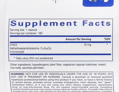 Pure Encapsulations, DHEA, 10 mg, 180 Capsules
