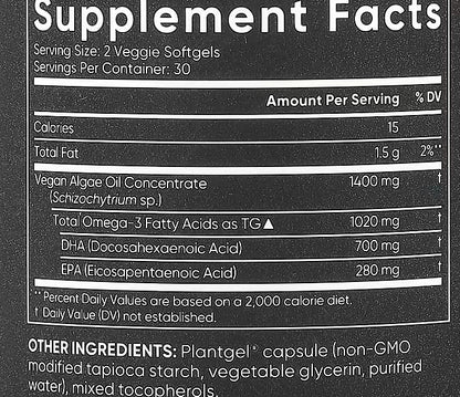 Sports Research, Vegan Omega-3, 60 Veggie Softgels