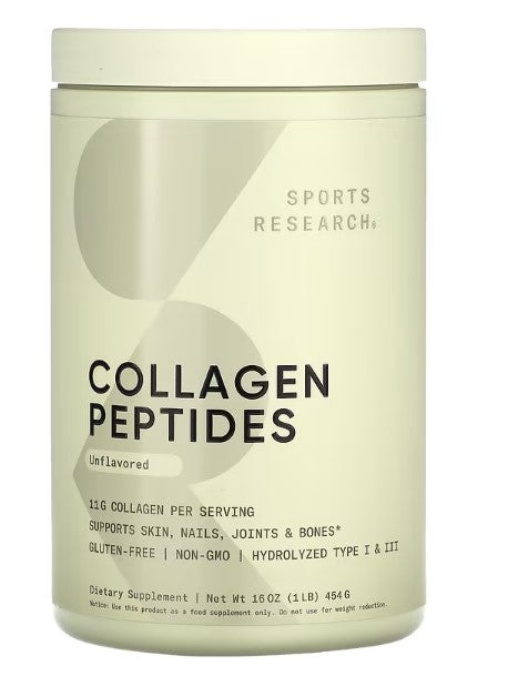 Sports Research, Collagen Peptides, Unflavored, 1 lb (454 g)