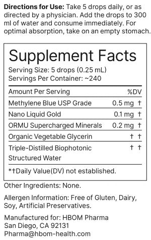 Methylene Blue Pharmaceutical Grade, USP Grade, Third Party Tested