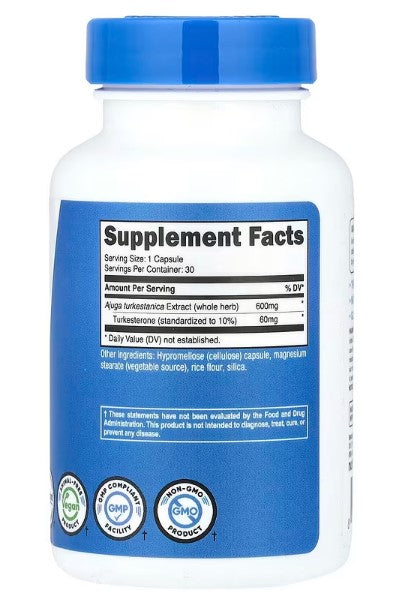 Nutricost, Performance, Turkesterone, 30 Capsules