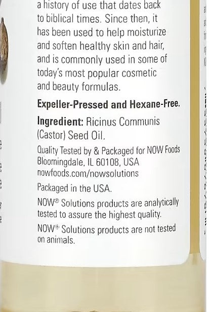 NOW Foods, Solutions, Castor Oil, 4 fl oz (118 ml)