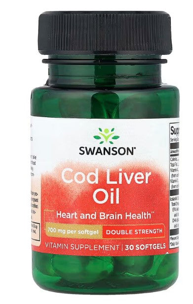 Swanson, Cod Liver Oil, Double Strength, 30 Softgels
