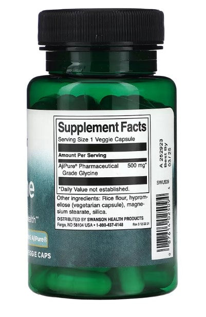 Swanson, Glycine, 500 mg, 60 Veggie Caps