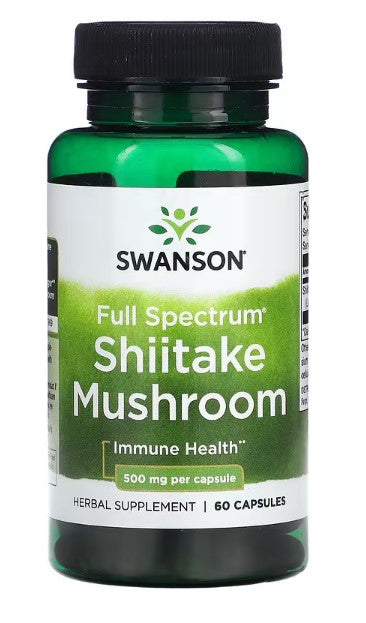 Swanson, Full Spectrum Shiitake Mushroom, 500 mg, 60 Capsules