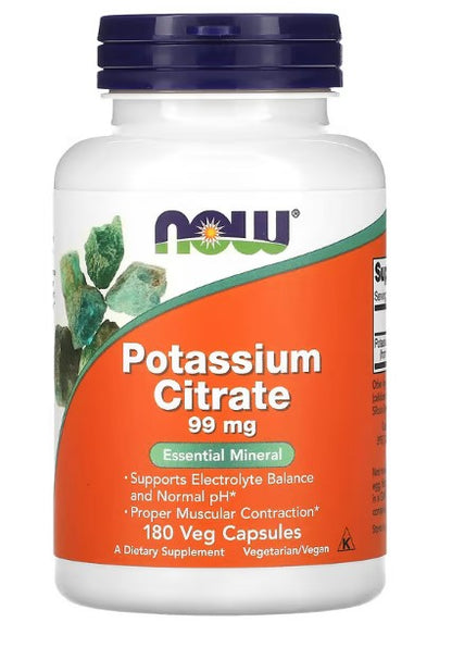 NOW Foods, Potassium Citrate, 99 mg, 180 Veg Capsules