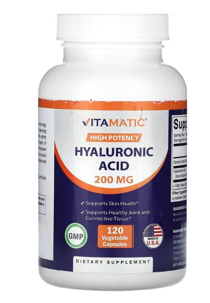 Vitamatic, High Potency, Hyaluronic Acid, 200 mg, 120 Vegetable Capsules