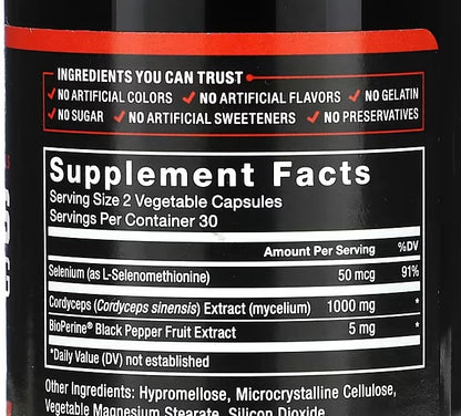 Force Factor, Fundamentals, Cordyceps, 60 Capsules