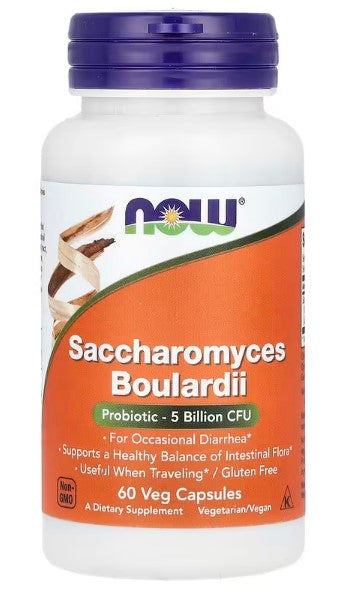 NOW Foods, Saccharomyces Boulardii, Probiotic , 5 Billion CFU, 60 Veg Capsules