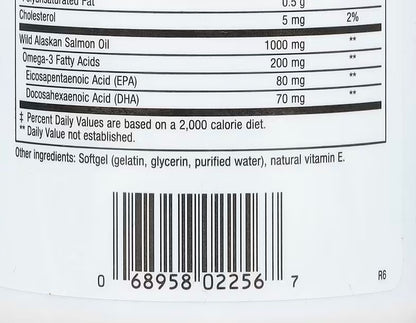 Natural Factors, OmegaFactors, Wild Alaskan Salmon Oil, 1,000 mg, 90 Softgels