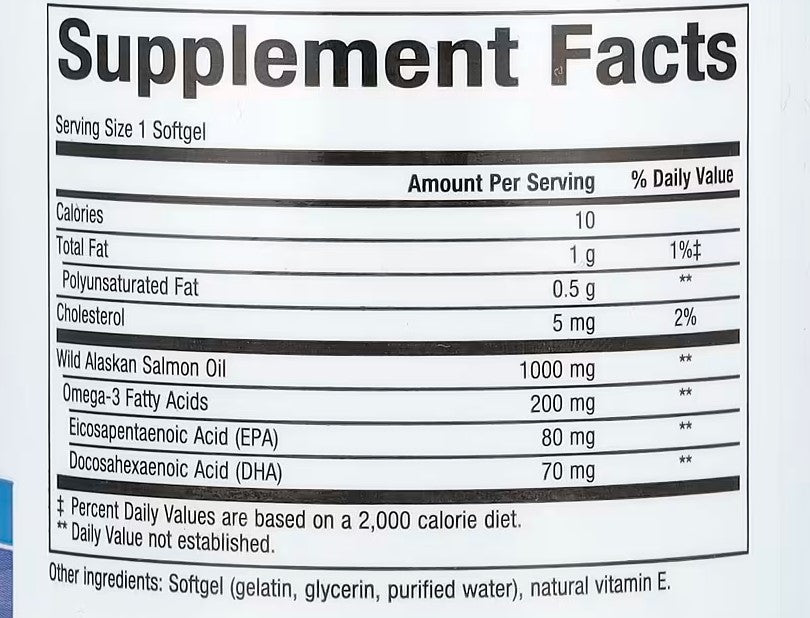 Natural Factors, OmegaFactors, Wild Alaskan Salmon Oil, 1,000 mg, 90 Softgels