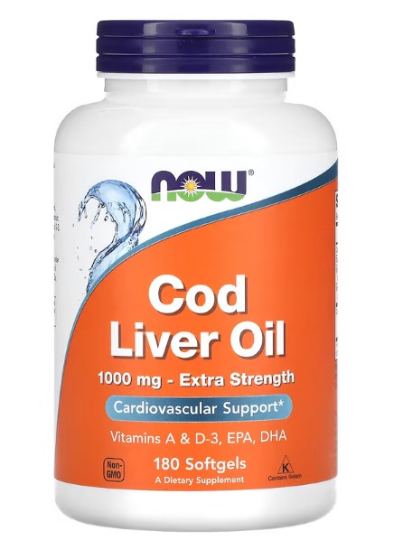 NOW Foods, Cod Liver Oil, 1,000 mg, 180 Softgels