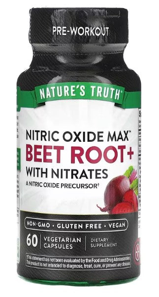 Nature's Truth, Nitric Oxide, Beet Root+ with Nitrates, 60 Vegetarian Capsules