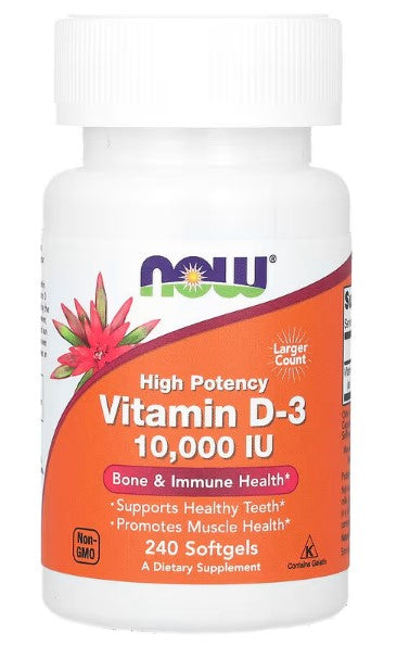 NOW Foods, Vitamin D-3, High Potency, 10,000 IU, 240 Softgels