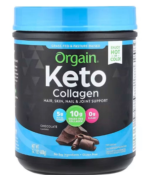 Orgain, Keto Collagen Powder, Chocolate, 14.1 oz (400 g)