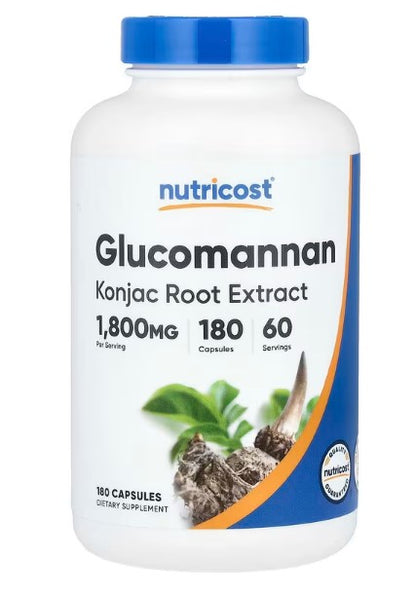 Nutricost, Glucomannan Konjac Root Extract, 180 Capsules (600 mg per Capsule)