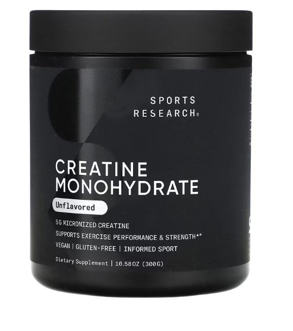 Sports Research, Creatine Monohydrate, Unflavored, 10.58 oz (300 g)