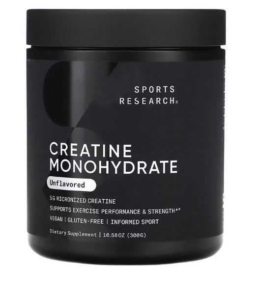 Sports Research, Creatine Monohydrate, Unflavored, 10.58 oz (300 g)