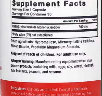 Force Factor, NMN, 300 mg , 30 Vegetable Capsules