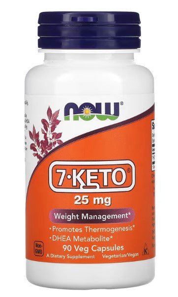 NOW Foods، 7-KETO، 25 مجم، 90 كبسولة نباتية 