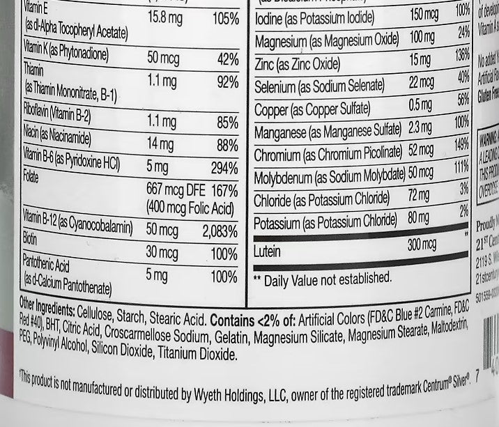 21st Century, Sentry Senior, Multivitamin & Multimineral Supplement, Women 50+, 100 Tablets