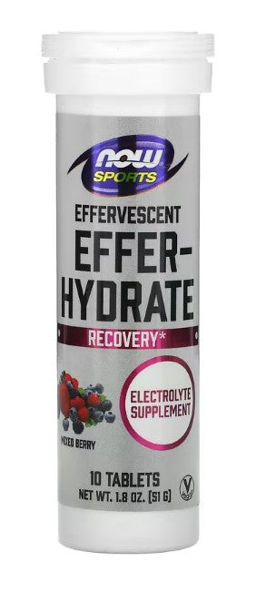 NOW Foods, Sports, Effer-Hydrate, Mixed Berry, 10 Tablets, 1.8 oz (51 g)