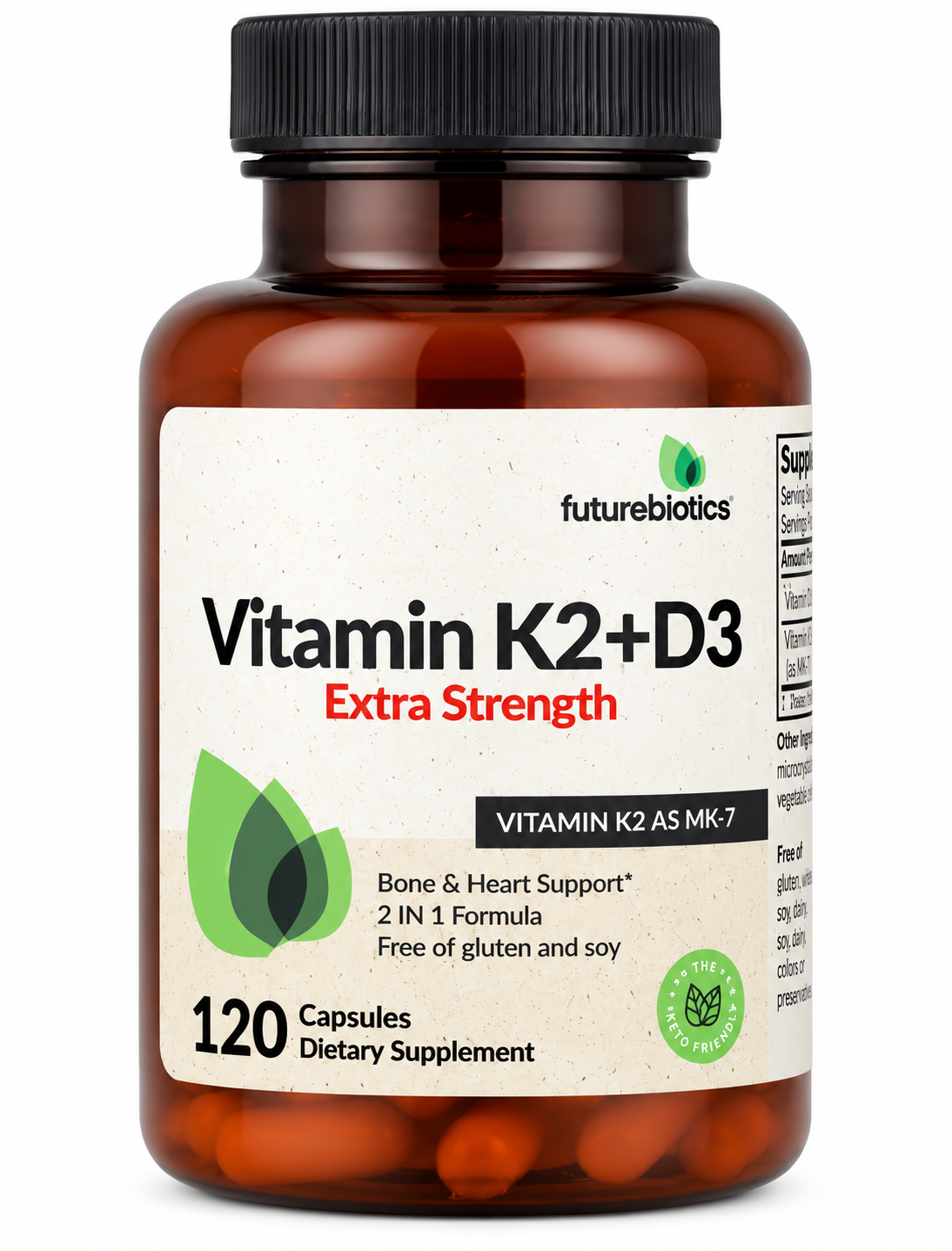 Futurebiotics, Vitamin K2 + D3, Extra Strength, 120 Capsules