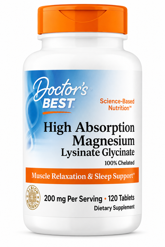 Magnesium glycinate ,Doctor's Best, High Absorption Magnesium glycinate, 120 Tablets (100 mg per Tablet)