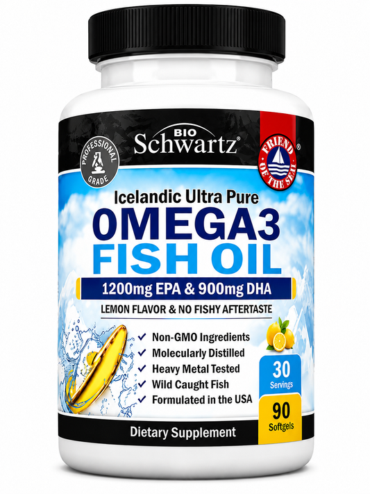 Premium Omega-3 Fish Oil, 1200mg EPA + 900mg DHA, 90 Softgels