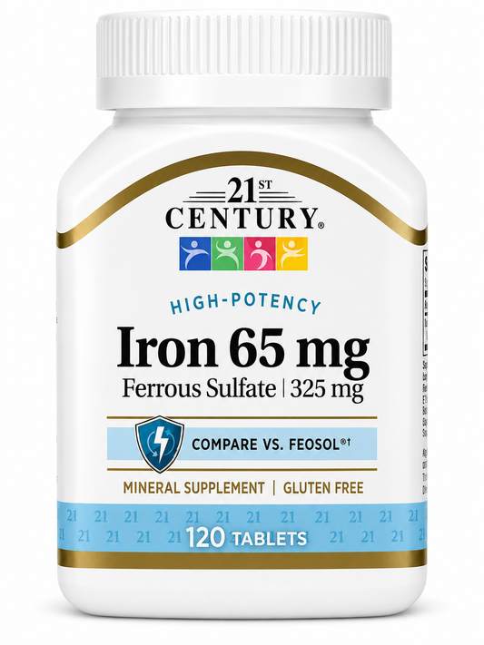 Iron, 65 mg, 21st Century,120 Tablets