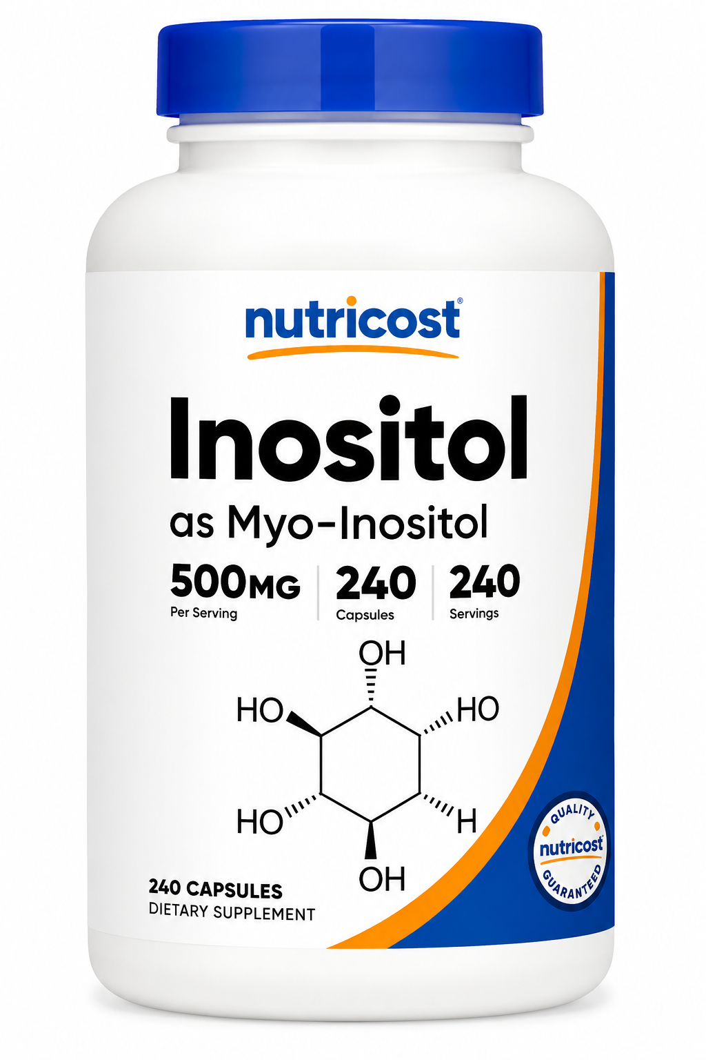 Nutricost، إينوسيتول، 500 ملغ، 240 كبسولة