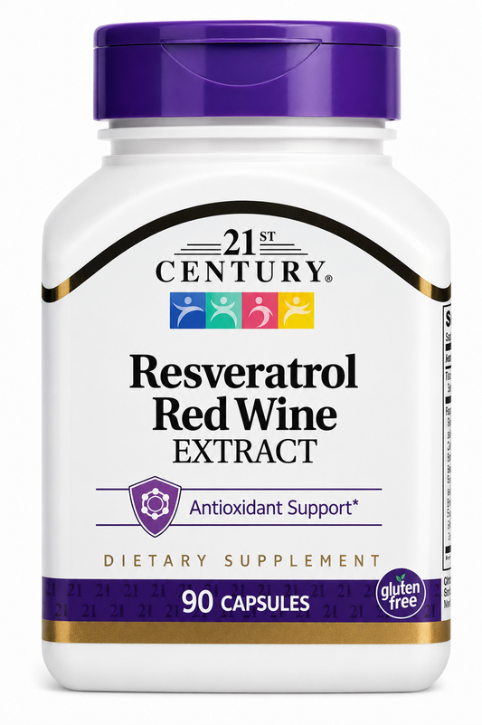21st Century, Resveratrol Red Wine Extract, 90 Capsules
