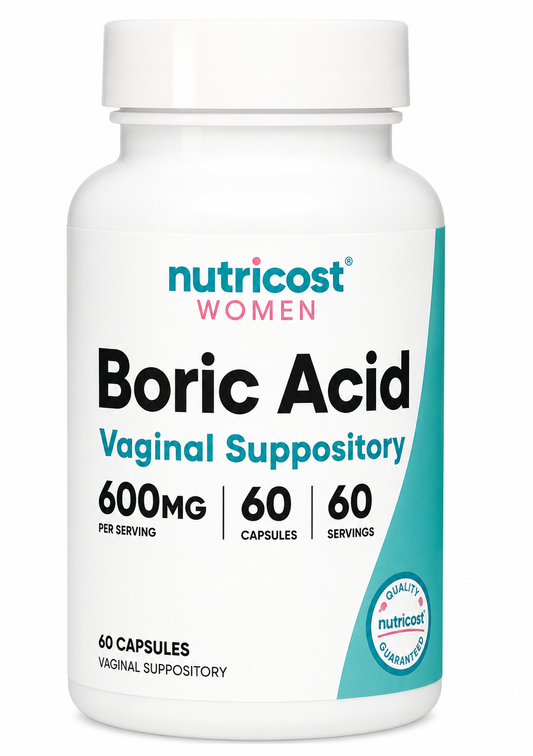 Boric Acid, Women,, Vaginal Suppository, 600 mg , 60 Capsules