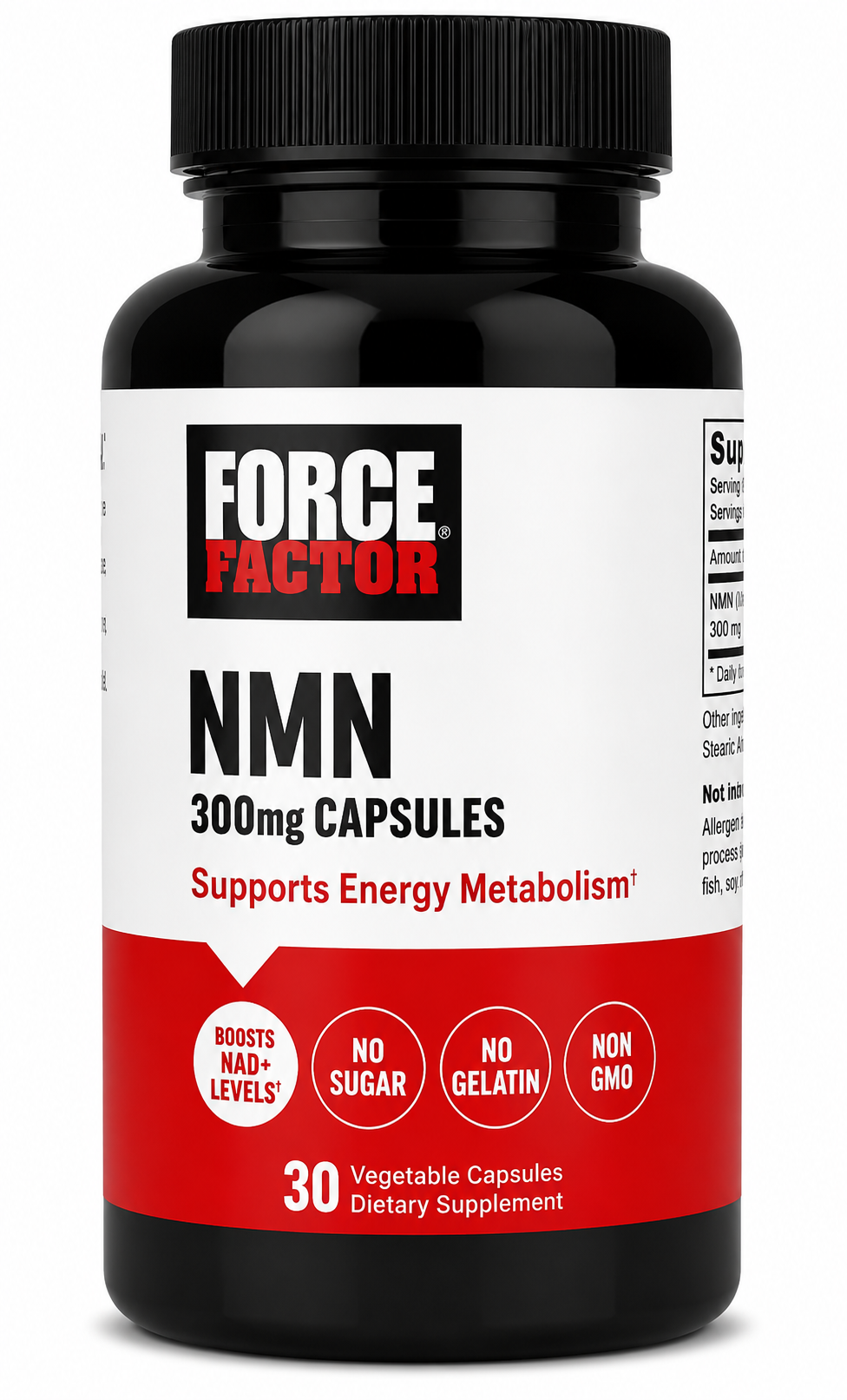 Force Factor NMN، 300 ملغ، 30 كبسولة نباتية