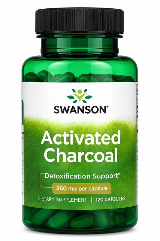 Swanson, Activated Charcoal, 260 mg, 120 Capsules