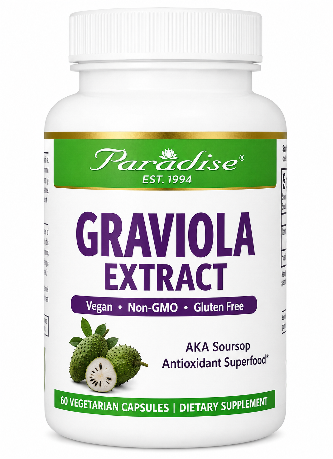 Paradise Herbs, Graviola Extract, 250 mg, 60 Vegetarian Capsules