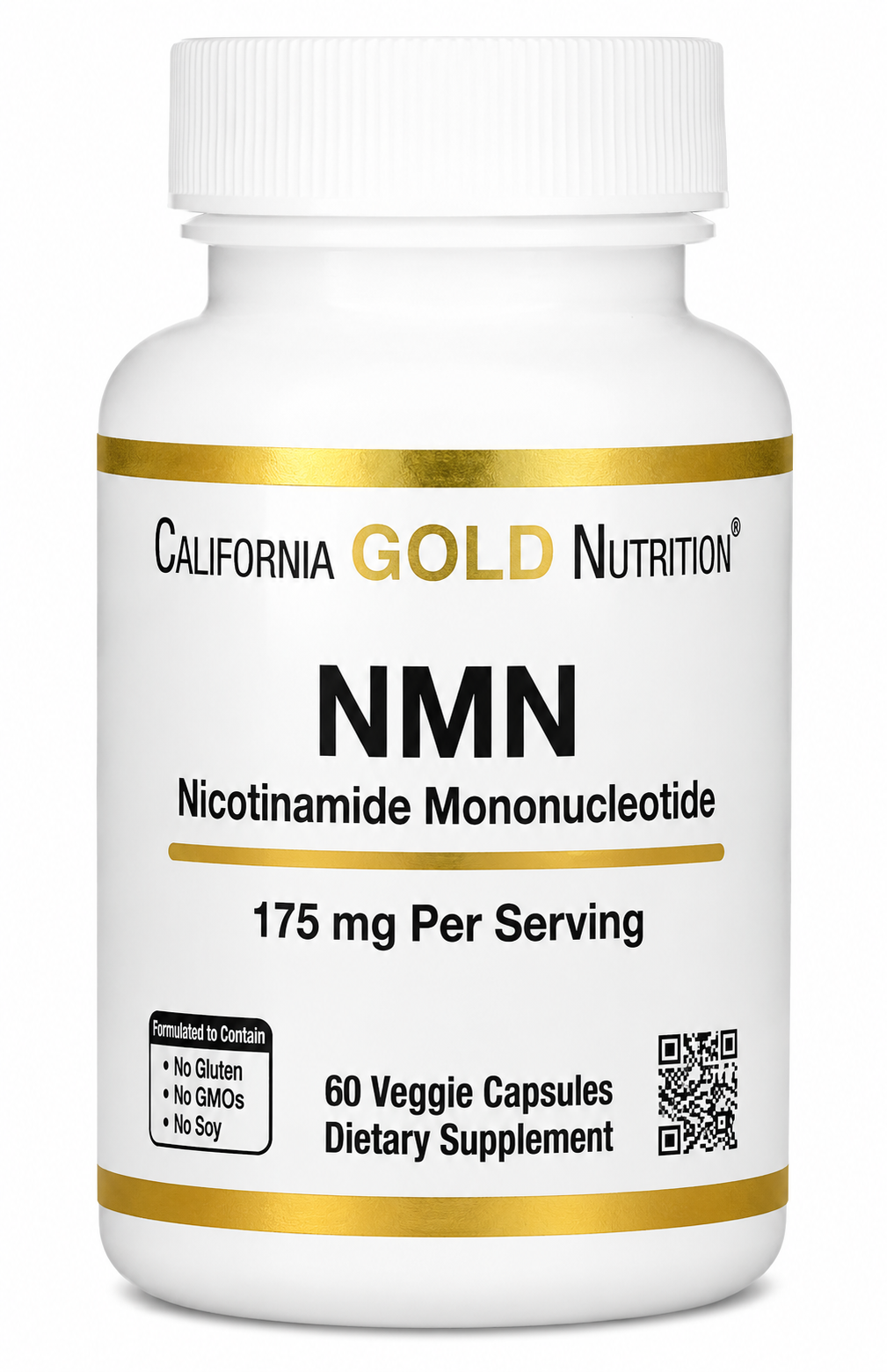 California Gold Nutrition NMN 175mg veggie capsules bottle
