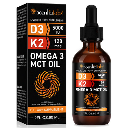 Vitamin ,d3&k2 ,d3k2 ,d-3 & k-2 with MCT oil, 5000IU, 120mcg