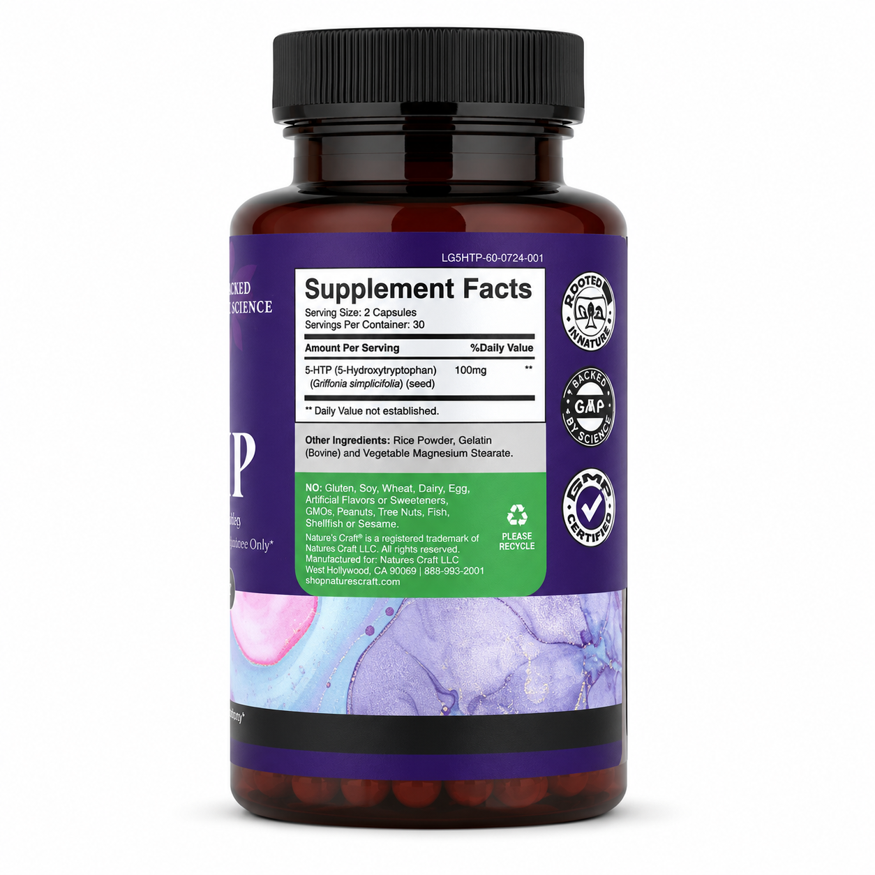 Nature's Craft, 5-HTP، 5htp، 60 كبسولة (50 ملجم لكل كبسولة)