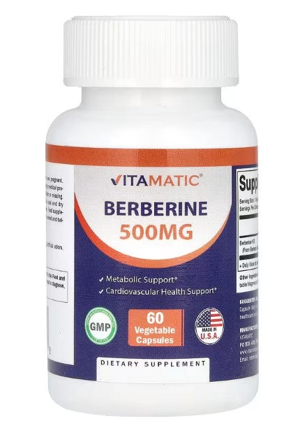 Vitamatic, Berberine, 500 mg, 60 Vegetable Capsules