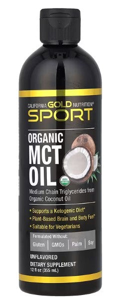 California Gold Nutrition, Sport, Organic MCT Oil, Unflavored, 12 fl oz (355 ml)