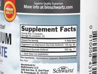 BioSchwartz, Maximum Absorption Magnesium Glycinate, 120 Veggie Caps