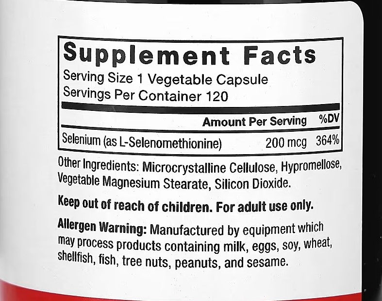 Selenium, Force Factor,  200 mcg, 120 Vegetable Capsules
