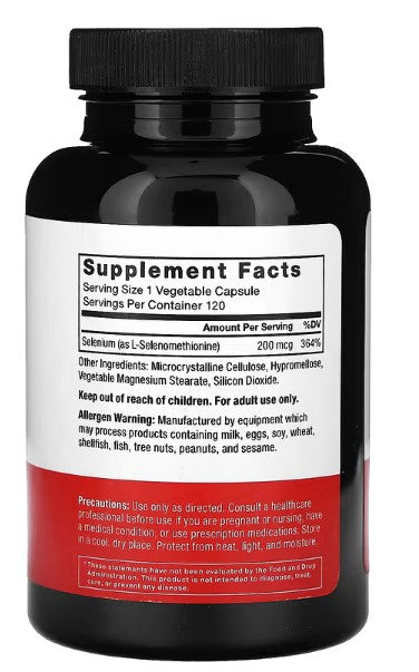 Selenium, Force Factor,  200 mcg, 120 Vegetable Capsules