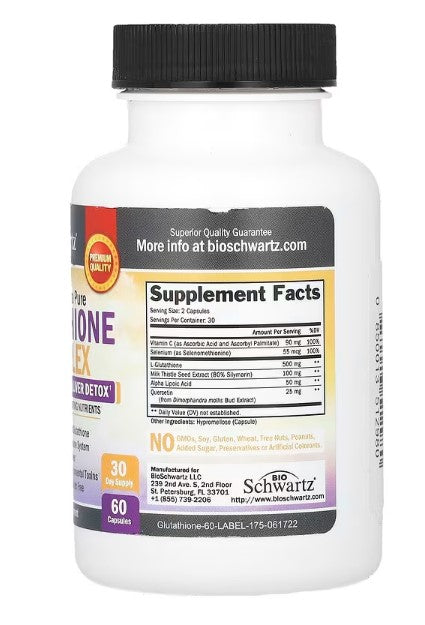 BioSchwartz, Premium Ultra Pure, Glutathione Complex, 60 Capsules